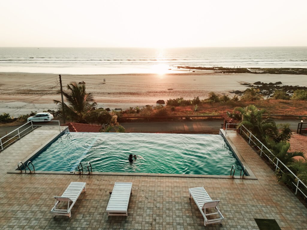 Sagar Sawali Karde beach resort in Dapoli sea facing cottages and sunset view