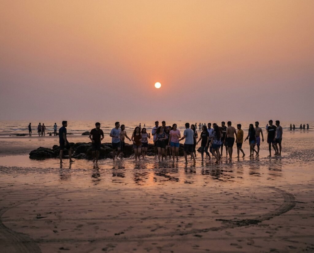 Corporate team outing near Mumbai in Dapoli - Sagar Sawali beachfront resort aerial view 2026