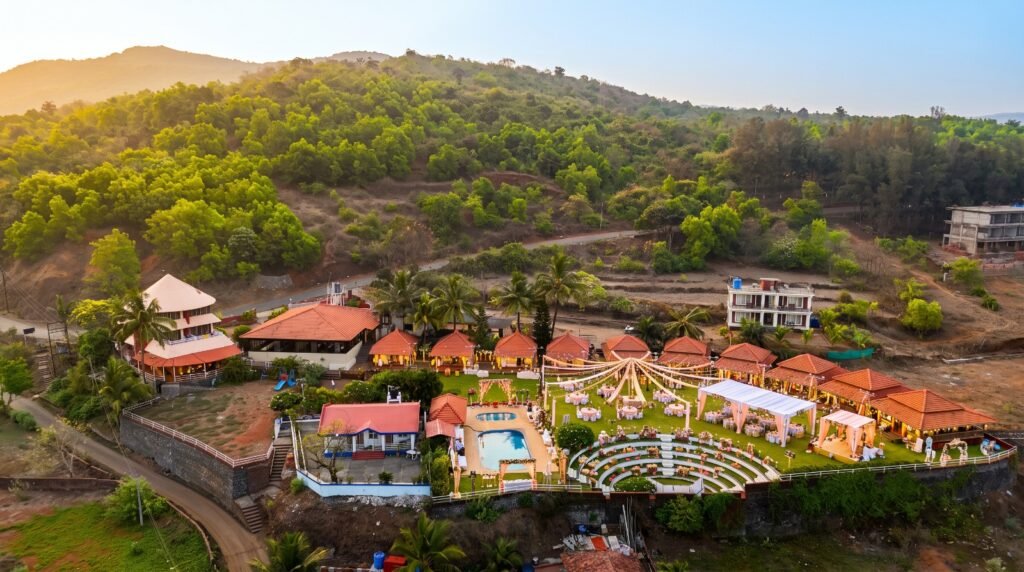 destination wedding in Dapoli - sea facing amphitheatre at Ladghar