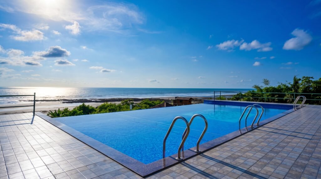 resorts in Dapoli with swimming pool - infinity pool at Sagar Sawali Karde